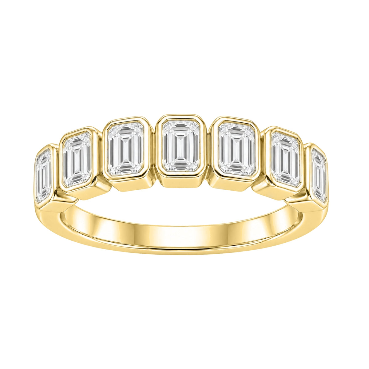 Lab-Grown Diamond Emerald-Cut 7 Stone Ring in 14K White Gold or 14K Yellow Gold