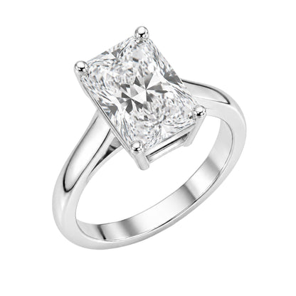 Lab-Grown Diamond Radiant Cut Solitaire Engagement Ring in 14K White Gold or 14K Yellow Gold