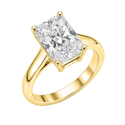 Lab-Grown Diamond Radiant Cut Solitaire Engagement Ring in 14K White Gold or 14K Yellow Gold