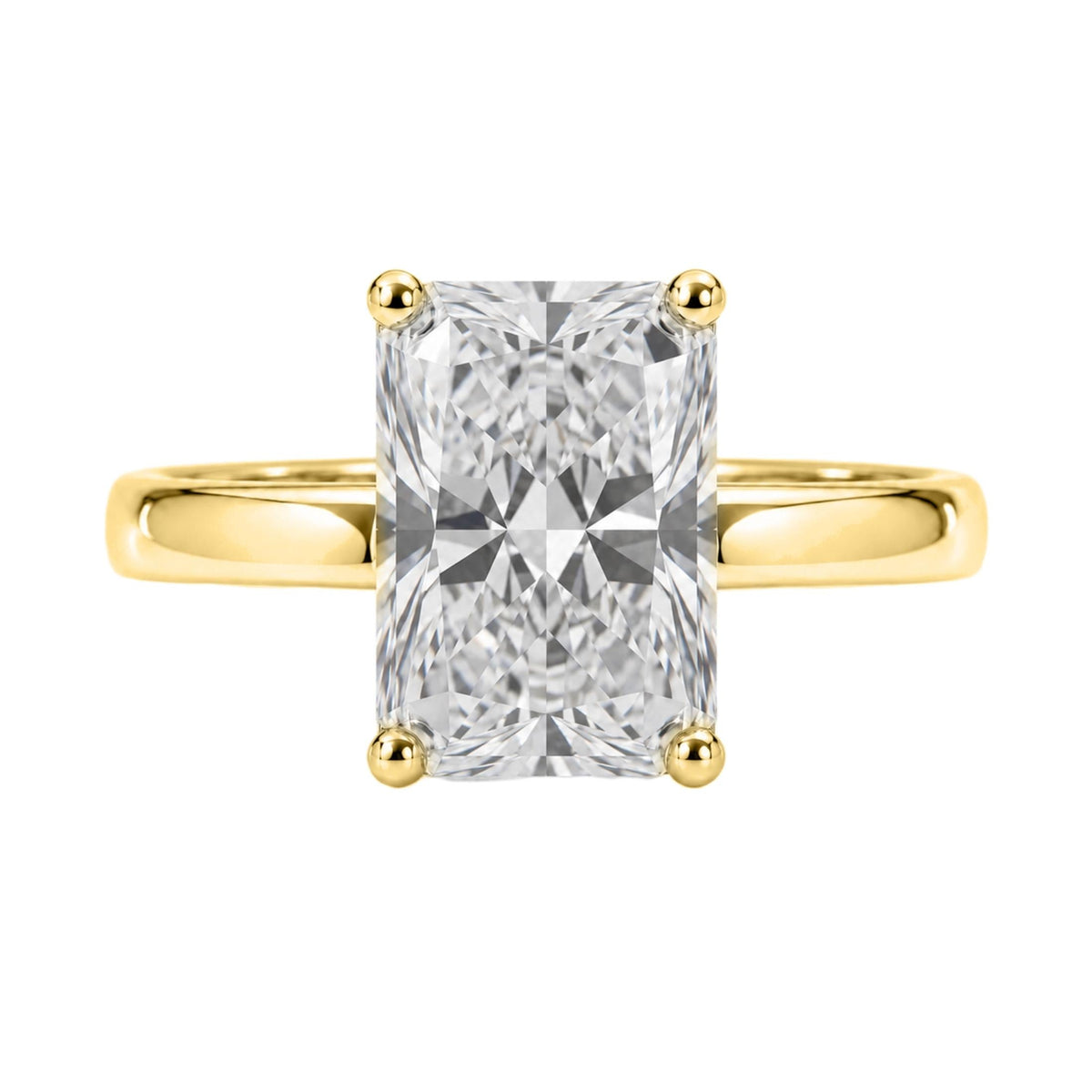 Lab-Grown Diamond Radiant Cut Solitaire Engagement Ring in 14K White Gold or 14K Yellow Gold