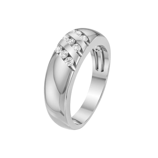 Men's 1/4 ct. T.W. Lab-Grown Diamond Ring in Sterling Silver or 14K Gold over Silver