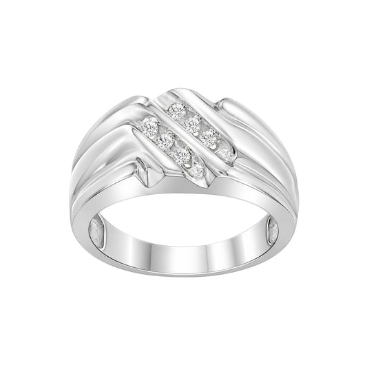 Men's 1/7 ct. T.W. Lab-Grown Diamond Ring in Sterling Silver or 14K Gold over Silver