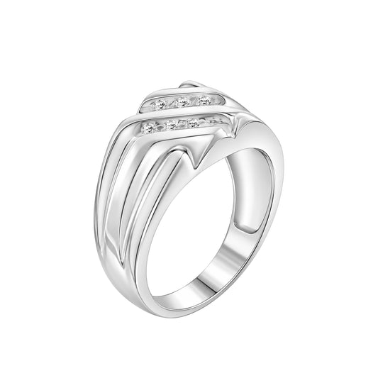Men's 1/7 ct. T.W. Lab-Grown Diamond Ring in Sterling Silver or 14K Gold over Silver