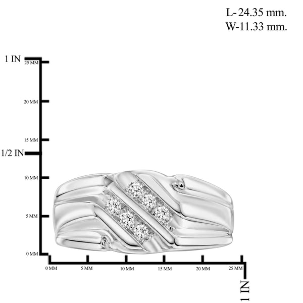 1/7 Carat T.W. Lab Grown Diamond Sterling Silver Men's Ring