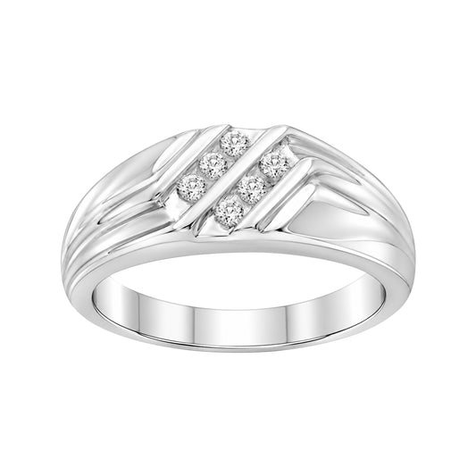 Men's 1/7 ct. T.W. Lab-Grown Diamond Ring in Sterling Silver or 14K Gold over Silver