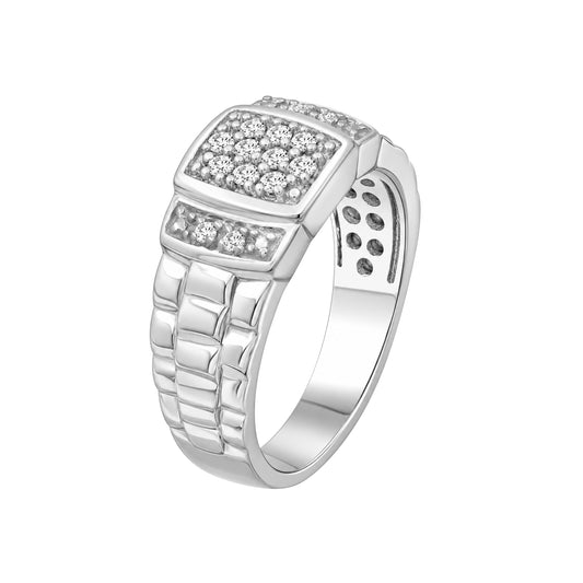 Men's 1/4 ct. T.W. Lab-Grown Diamond Ring in Sterling Silver or 14K Gold over Silver