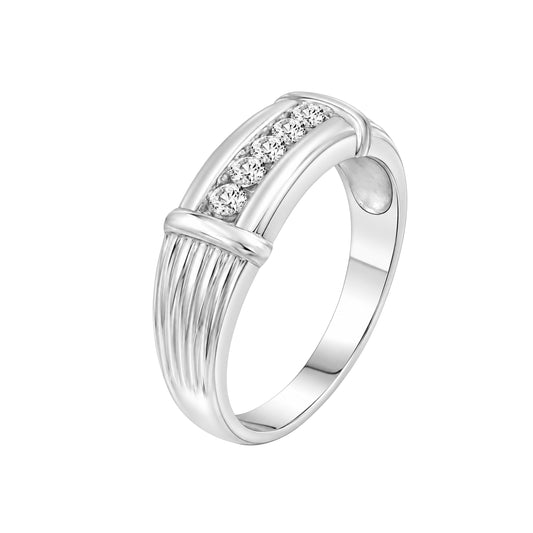 Men's 1/4 ct. T.W. Lab-Grown Diamond Ring in Sterling Silver or 14K Gold over Silver