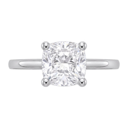 Lab-Grown Diamond Cushion Cut Solitaire Engagement Ring in 14K White Gold or 14K Yellow Gold