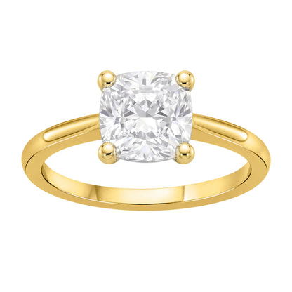 Lab-Grown Diamond Cushion Cut Solitaire Engagement Ring in 14K White Gold or 14K Yellow Gold