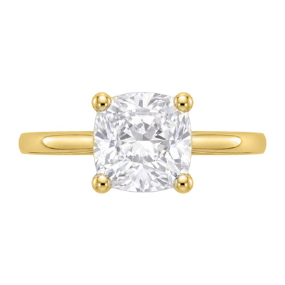Lab-Grown Diamond Cushion Cut Solitaire Engagement Ring in 14K White Gold or 14K Yellow Gold