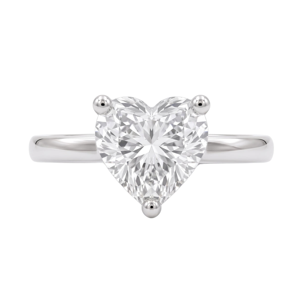 Lab-Grown Diamond Heart Cut Solitaire Engagement Ring in 14K White Gold or 14K Yellow Gold