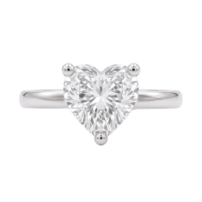Lab-Grown Diamond Heart Cut Solitaire Engagement Ring in 14K White Gold or 14K Yellow Gold