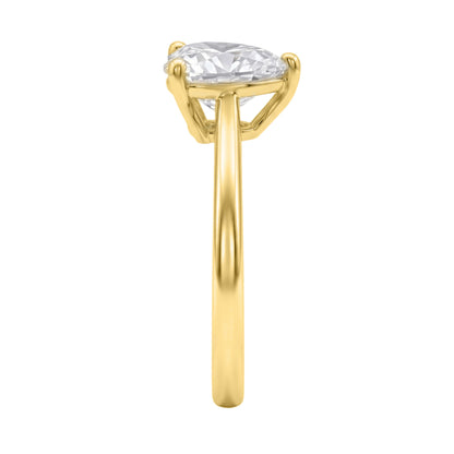 Lab-Grown Diamond Heart Cut Solitaire Engagement Ring in 14K White Gold or 14K Yellow Gold