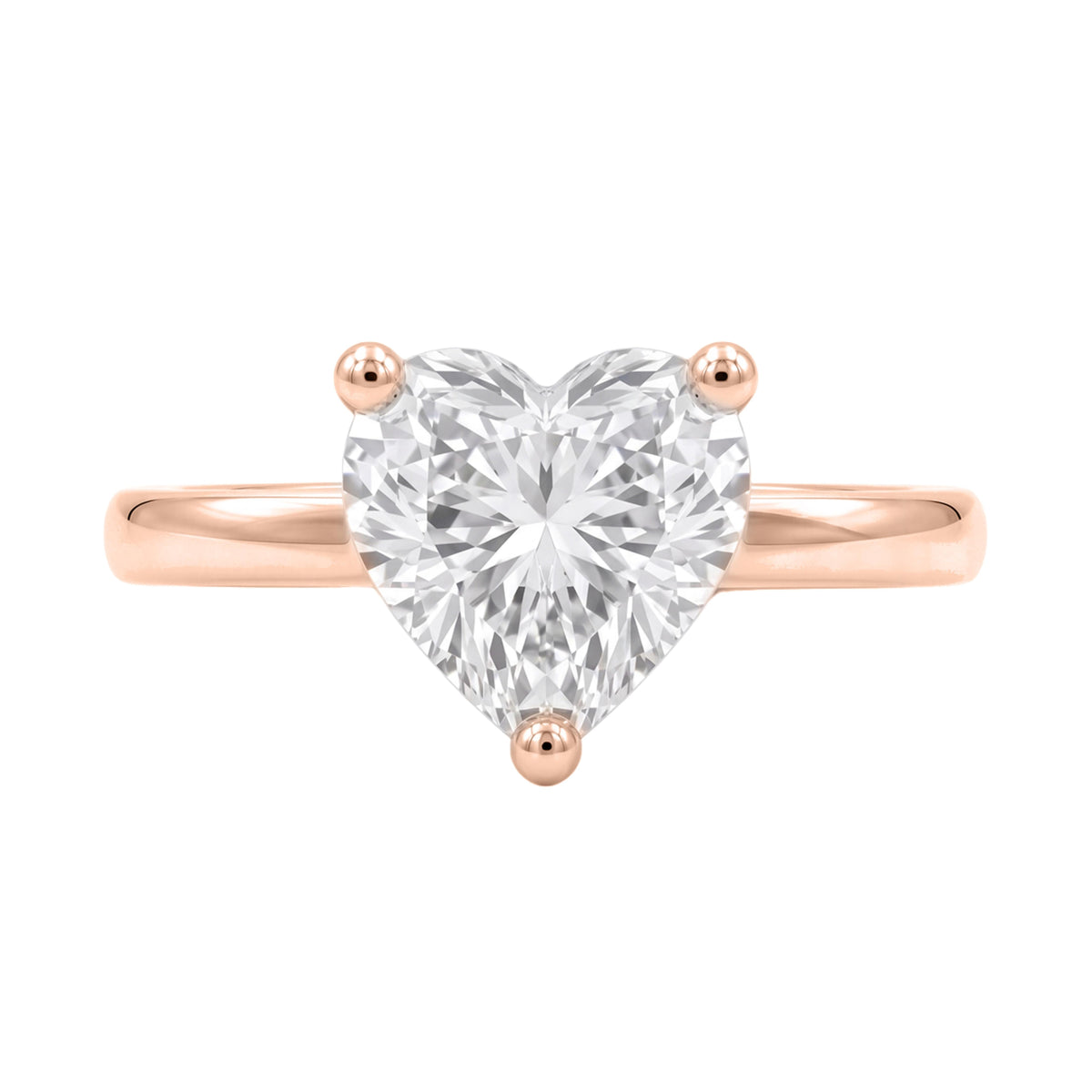 Lab-Grown Diamond Heart Cut Solitaire Engagement Ring in 14K White Gold or 14K Yellow Gold