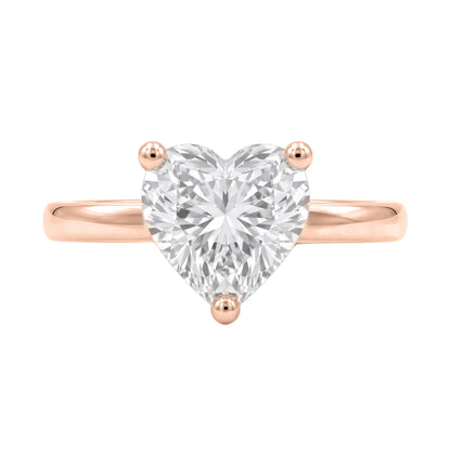 Lab-Grown Diamond Heart Cut Solitaire Engagement Ring in 14K White Gold or 14K Yellow Gold