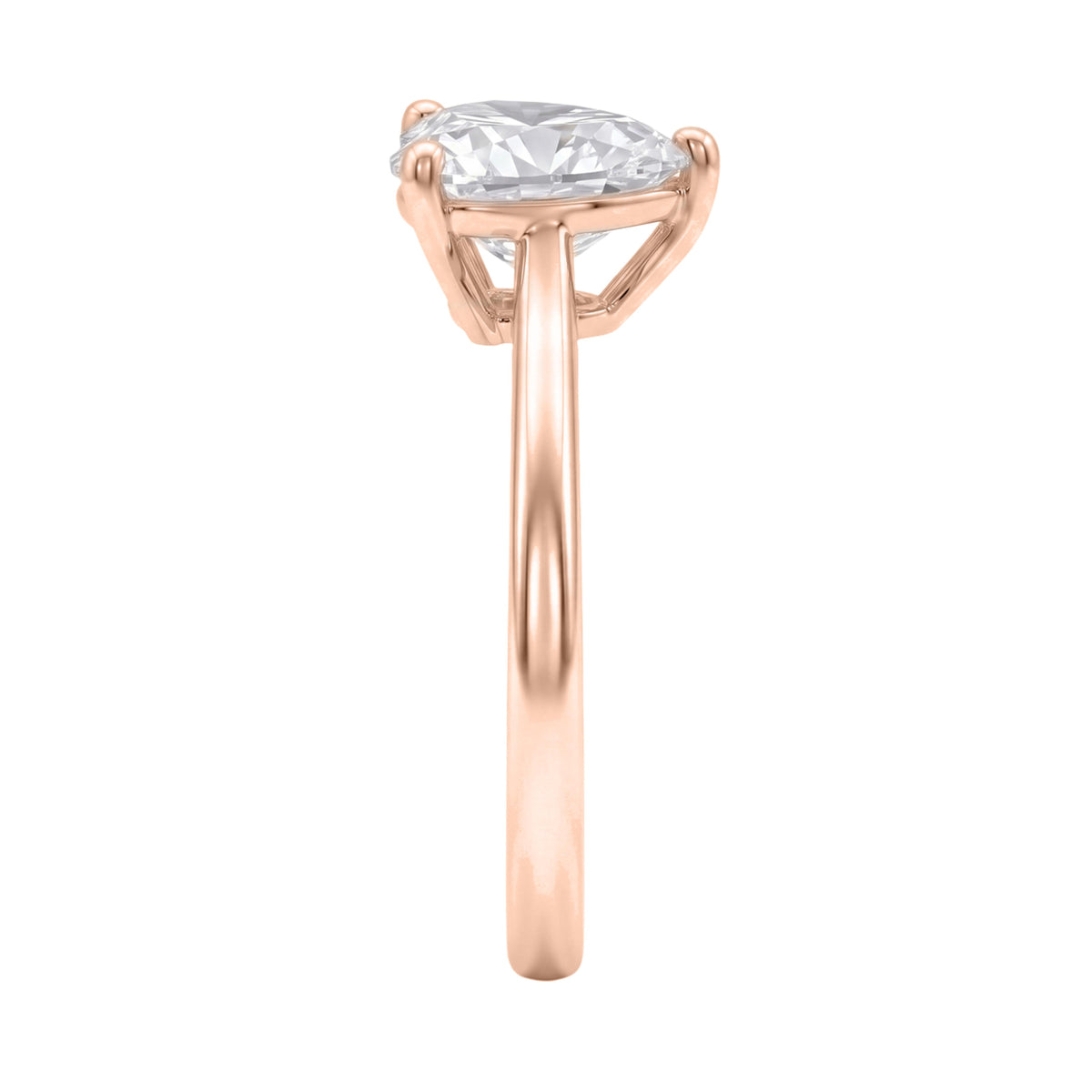 Lab-Grown Diamond Heart Cut Solitaire Engagement Ring in 14K White Gold or 14K Yellow Gold