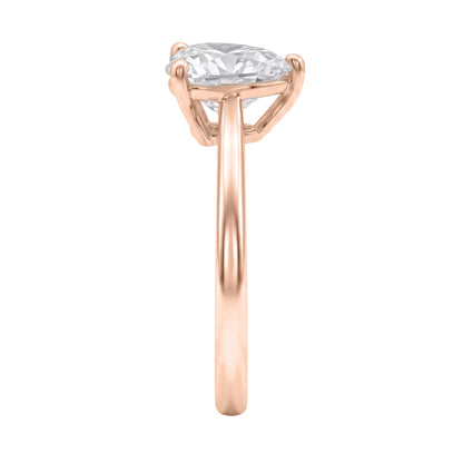 Lab-Grown Diamond Heart Cut Solitaire Engagement Ring in 14K White Gold or 14K Yellow Gold