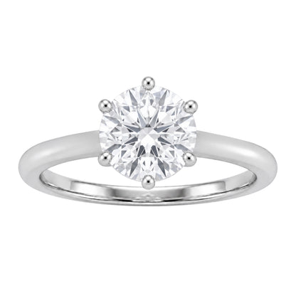 Lab-Grown Diamond Round Cut Solitaire Engagement Ring in 14K White Gold or 14K Yellow Gold