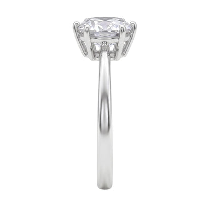 Lab-Grown Diamond Round Cut Solitaire Engagement Ring in 14K White Gold or 14K Yellow Gold