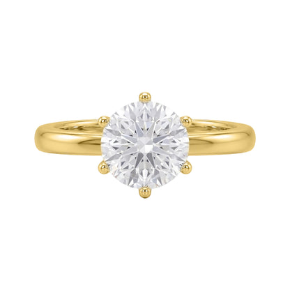 Lab-Grown Diamond Round Cut Solitaire Engagement Ring in 14K White Gold or 14K Yellow Gold