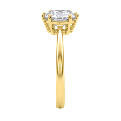 Lab-Grown Diamond Round Cut Solitaire Engagement Ring in 14K White Gold or 14K Yellow Gold