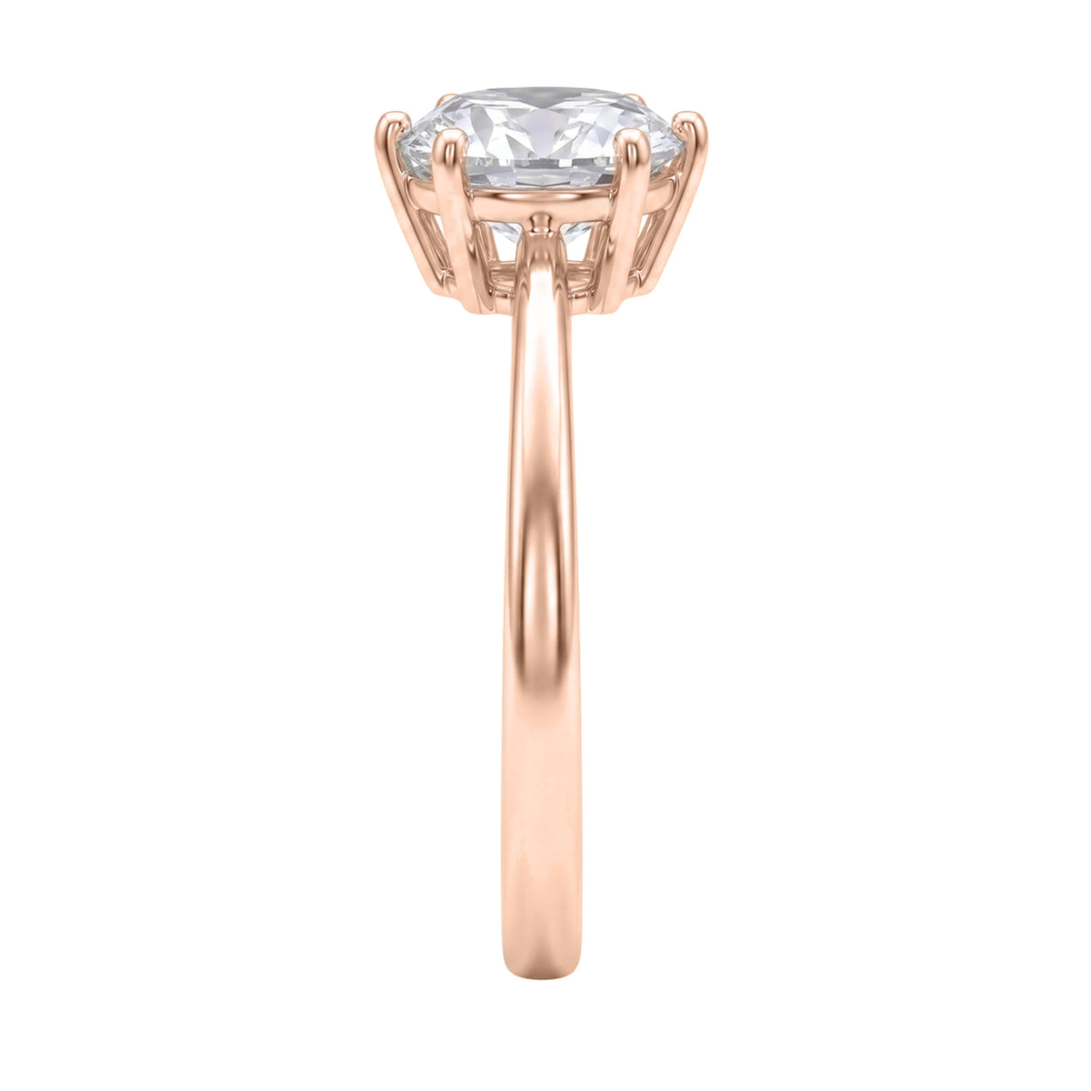 Lab-Grown Diamond Round Cut Solitaire Engagement Ring in 14K White Gold or 14K Yellow Gold