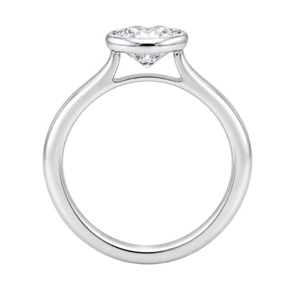Lab-Grown Diamond Heart Cut Solitaire Bezel Engagement Ring in 14K White Gold or 14K Yellow Gold