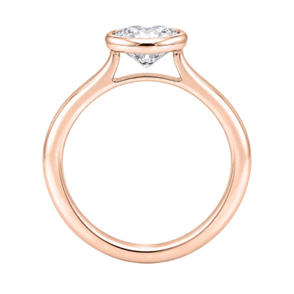 Lab-Grown Diamond Heart Cut Solitaire Bezel Engagement Ring in 14K White Gold or 14K Yellow Gold
