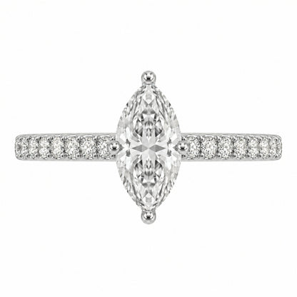 Lab-Grown Diamond Marquise Solitaire Wedding Ring in 14K White Gold or 14K Yellow Gold