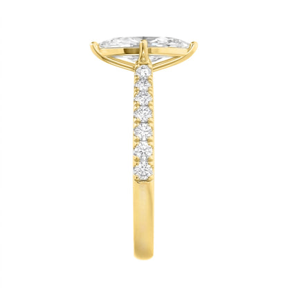 Lab-Grown Diamond Marquise Solitaire Wedding Ring in 14K White Gold or 14K Yellow Gold