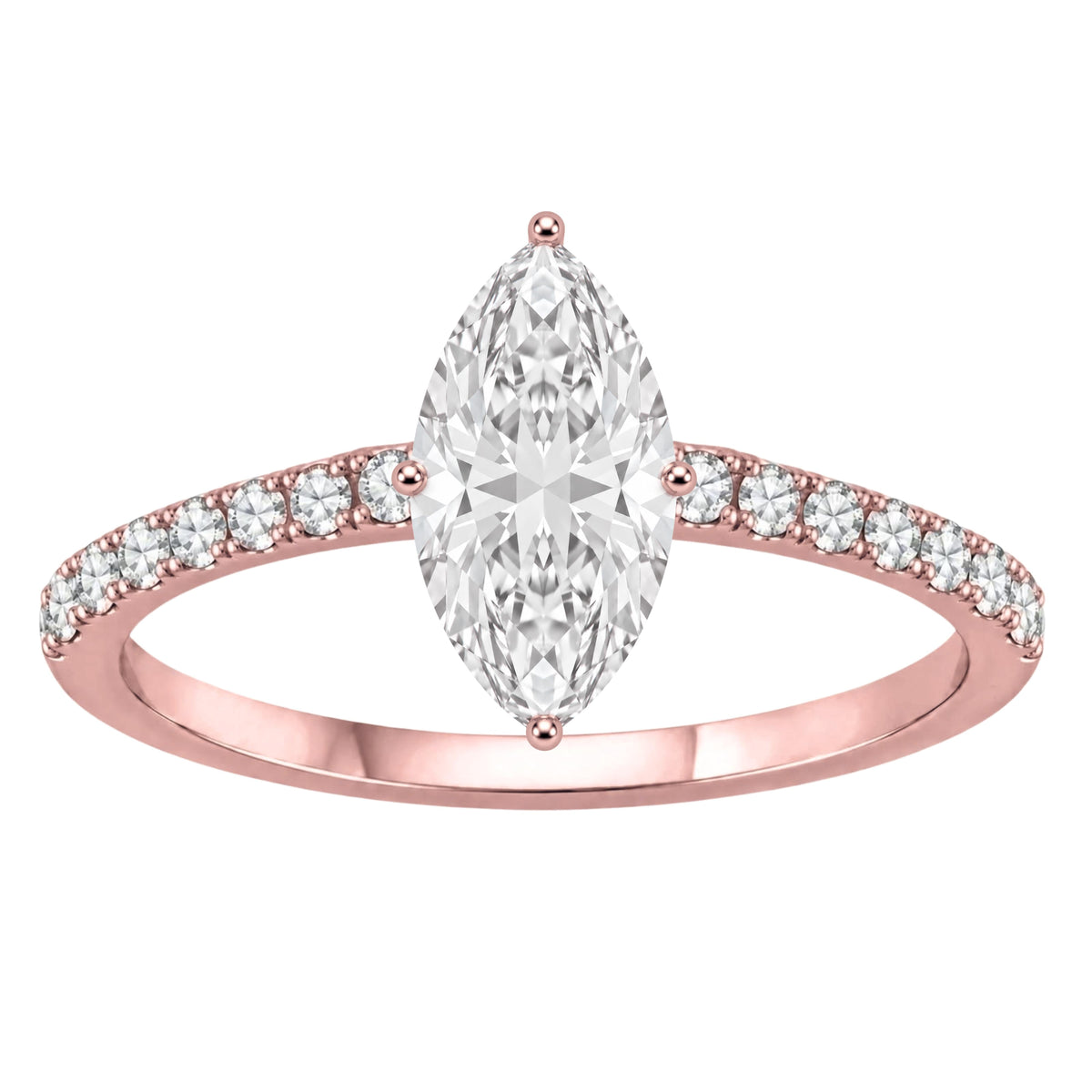 Lab-Grown Diamond Marquise Solitaire Wedding Ring in 14K White Gold or 14K Yellow Gold