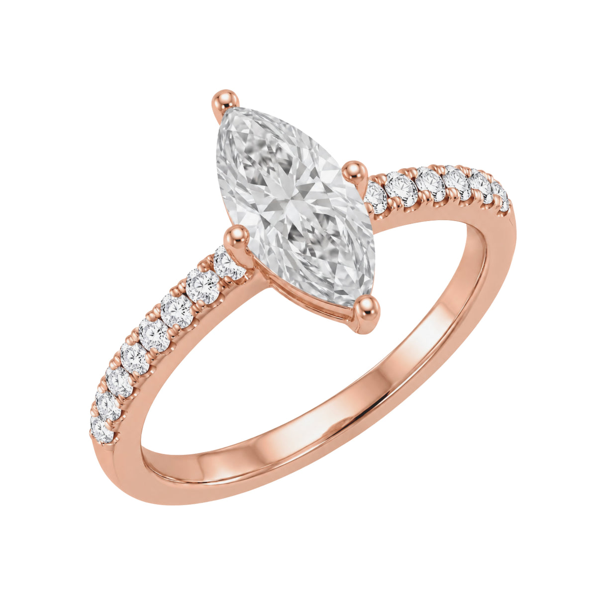 Lab-Grown Diamond Marquise Solitaire Wedding Ring in 14K White Gold or 14K Yellow Gold