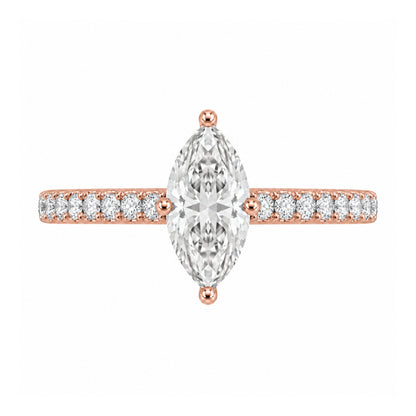 Lab-Grown Diamond Marquise Solitaire Wedding Ring in 14K White Gold or 14K Yellow Gold