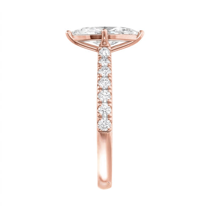 Lab-Grown Diamond Marquise Solitaire Wedding Ring in 14K White Gold or 14K Yellow Gold