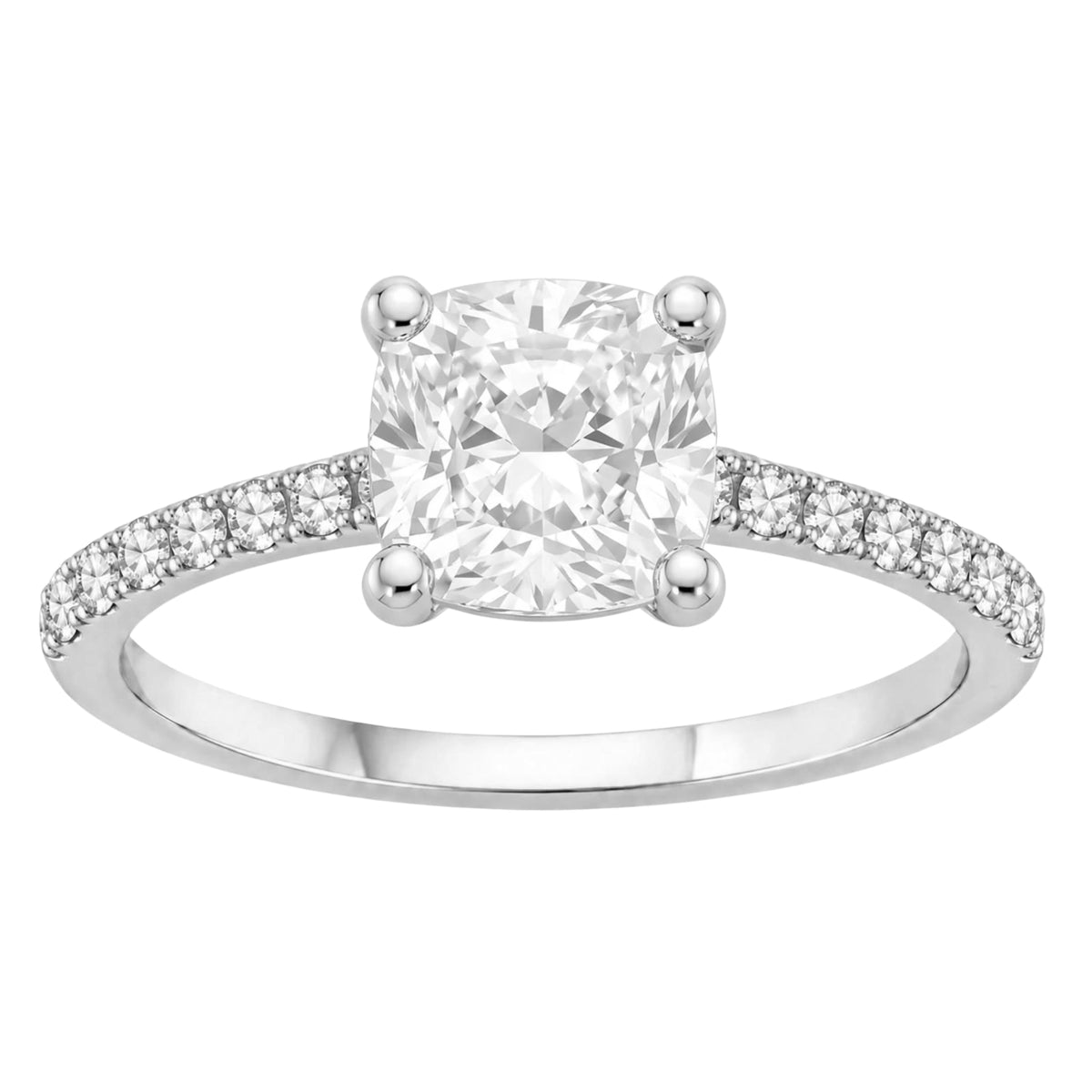 Lab-Grown Diamond Cushion Solitaire Wedding Ring in 14K White Gold or 14K Yellow Gold