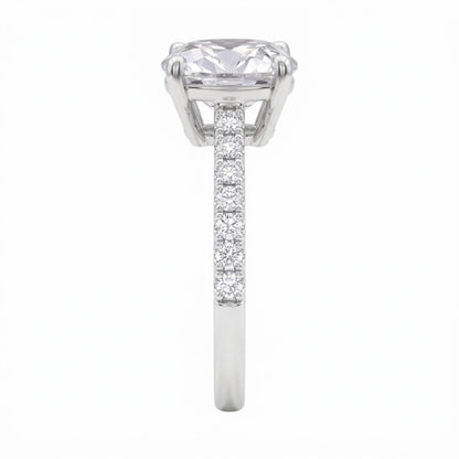 Lab-Grown Diamond Cushion Solitaire Wedding Ring in 14K White Gold or 14K Yellow Gold