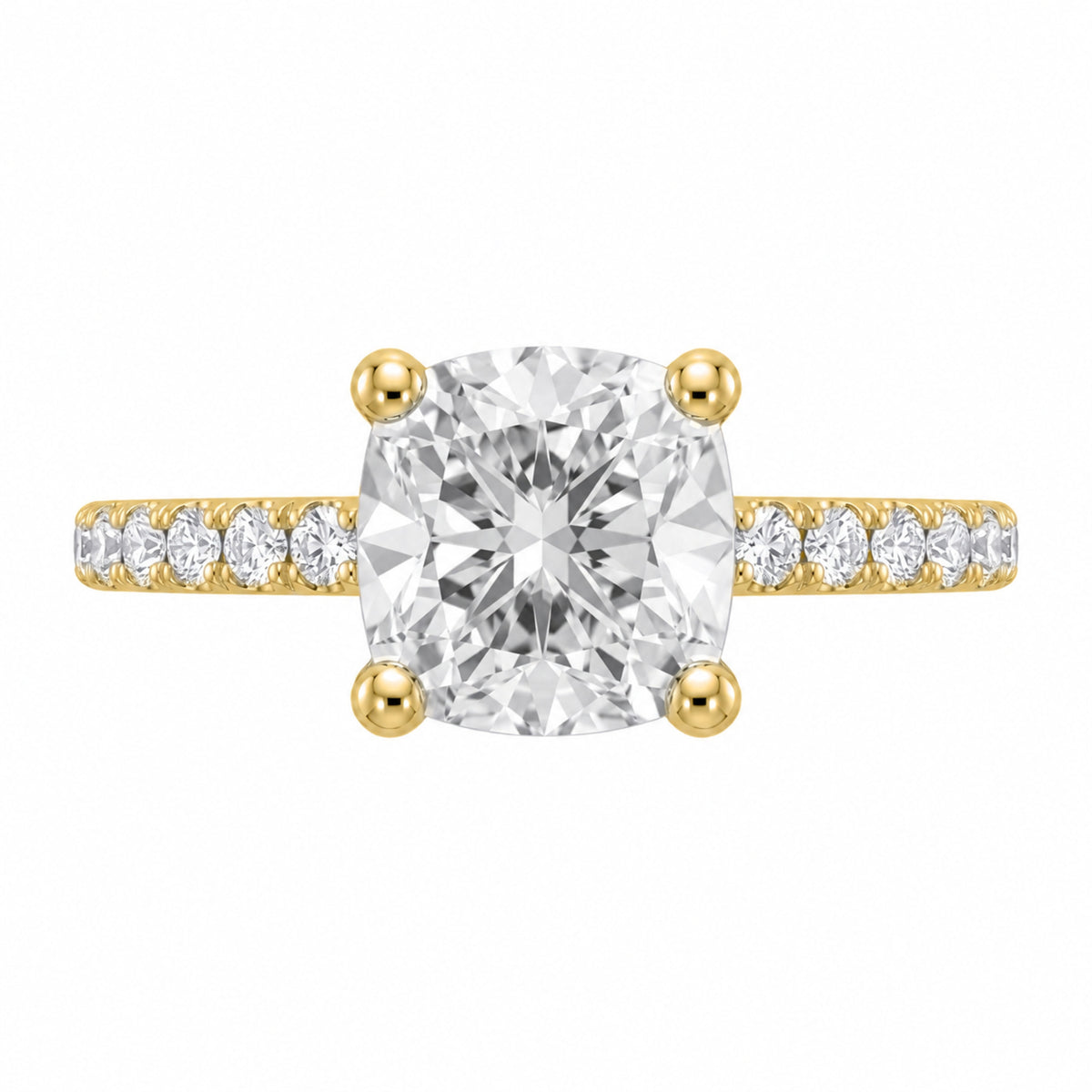 Lab-Grown Diamond Cushion Solitaire Wedding Ring in 14K White Gold or 14K Yellow Gold