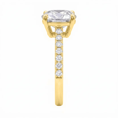 Lab-Grown Diamond Cushion Solitaire Wedding Ring in 14K White Gold or 14K Yellow Gold