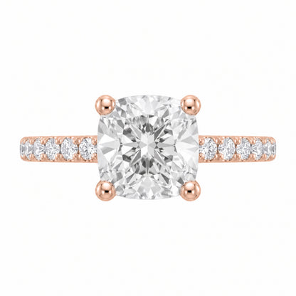 Lab-Grown Diamond Cushion Solitaire Wedding Ring in 14K White Gold or 14K Yellow Gold