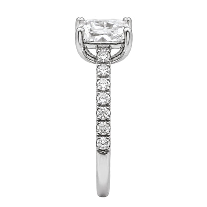 Lab-Grown Diamond Long Cushion Solitaire Wedding Ring in 14K White Gold or 14K Yellow Gold