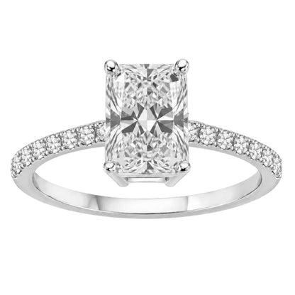 Lab-Grown Diamond Radiant Solitaire Wedding Ring in 14K White Gold or 14K Yellow Gold