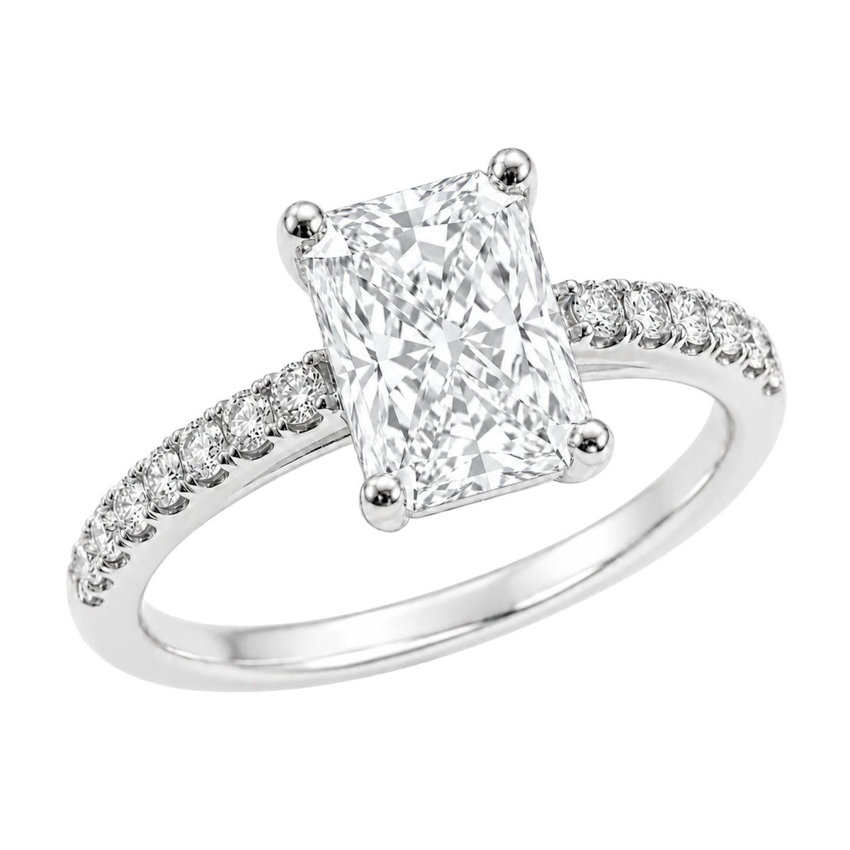 Lab-Grown Diamond Radiant Solitaire Wedding Ring in 14K White Gold or 14K Yellow Gold