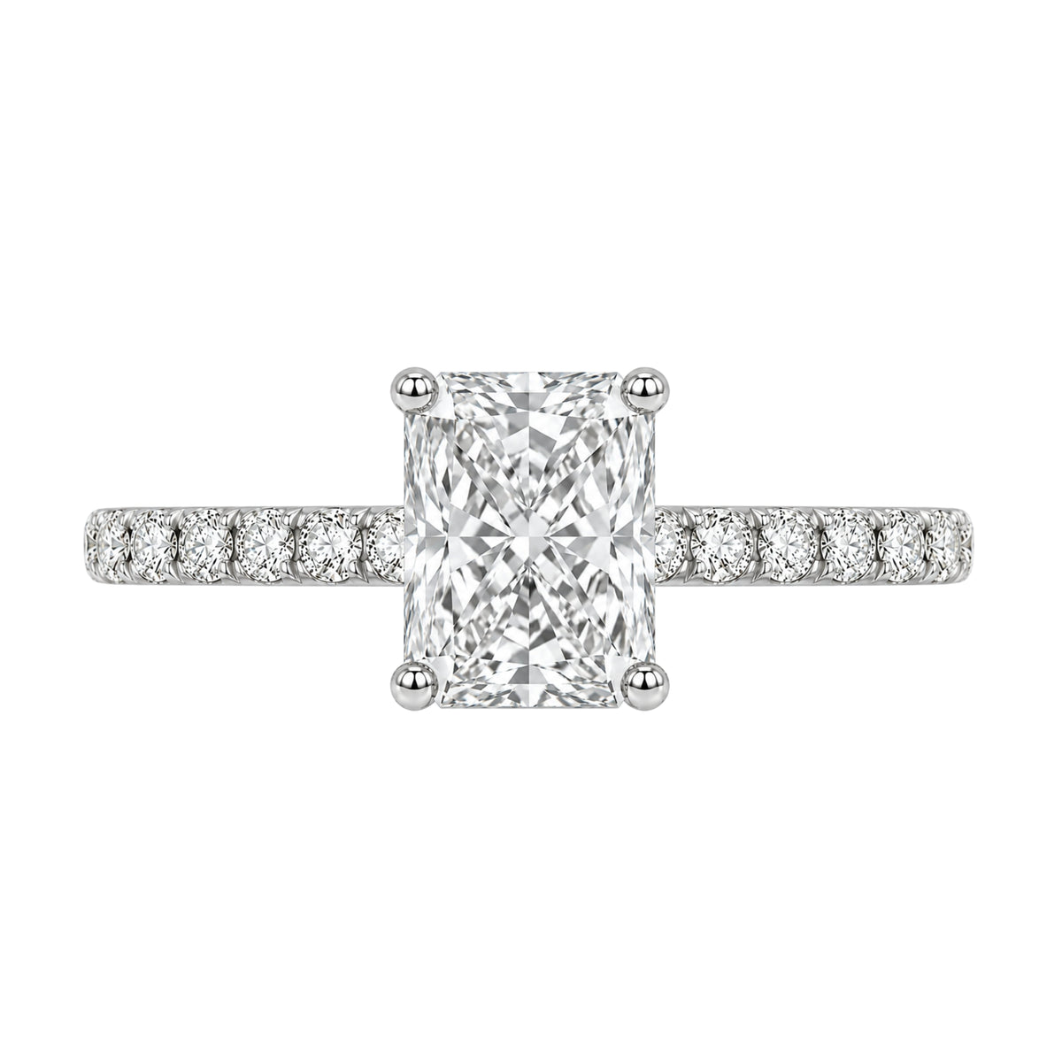 Lab-Grown Diamond Radiant Solitaire Wedding Ring in 14K White Gold or 14K Yellow Gold