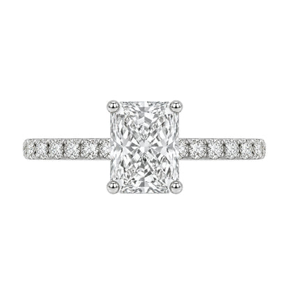 Lab-Grown Diamond Radiant Solitaire Wedding Ring in 14K White Gold or 14K Yellow Gold