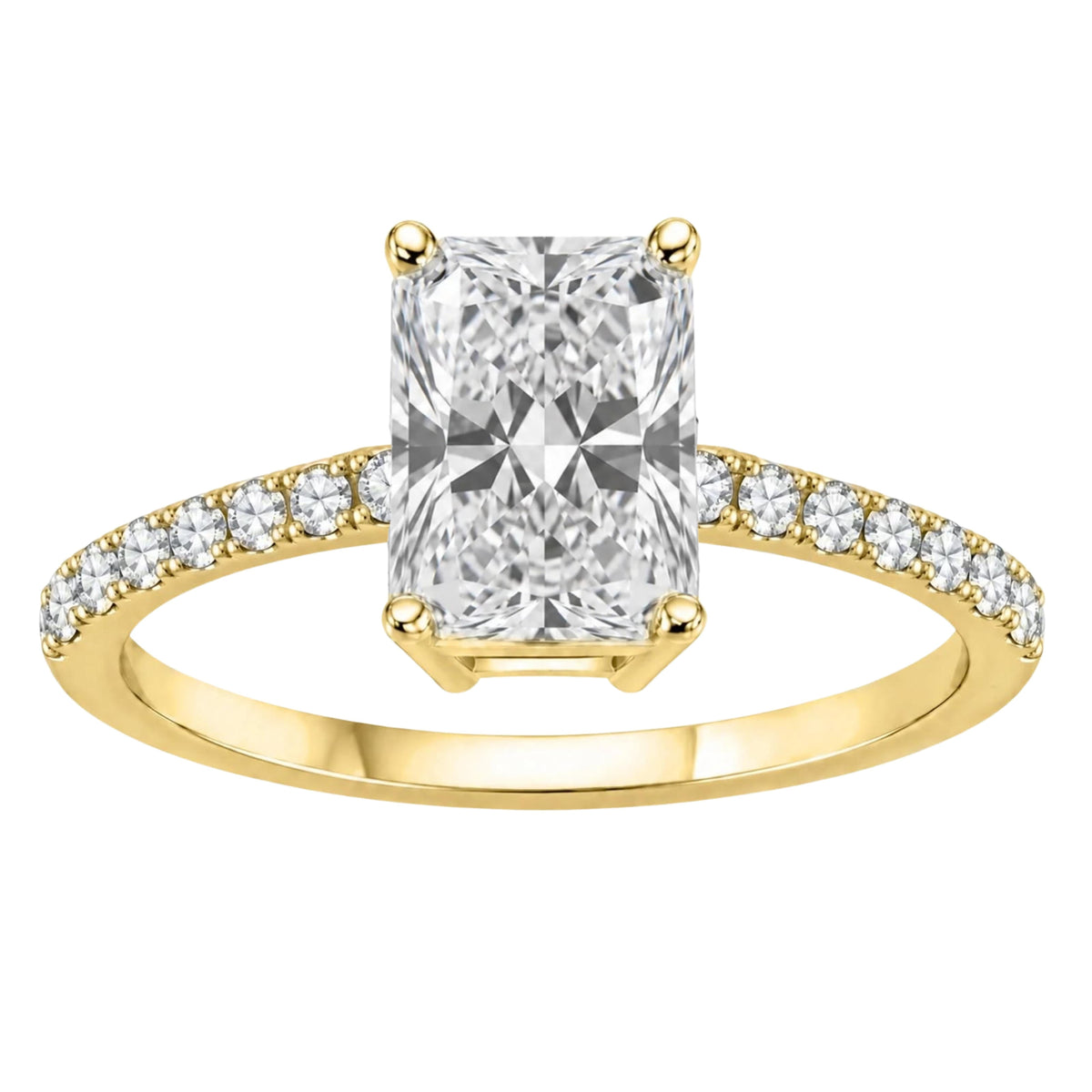 Lab-Grown Diamond Radiant Solitaire Wedding Ring in 14K White Gold or 14K Yellow Gold