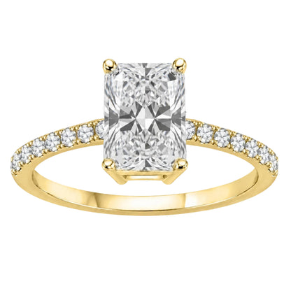 Lab-Grown Diamond Radiant Solitaire Wedding Ring in 14K White Gold or 14K Yellow Gold