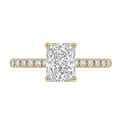 Lab-Grown Diamond Radiant Solitaire Wedding Ring in 14K White Gold or 14K Yellow Gold