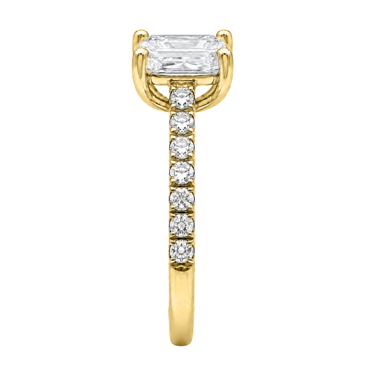 Lab-Grown Diamond Radiant Solitaire Wedding Ring in 14K White Gold or 14K Yellow Gold