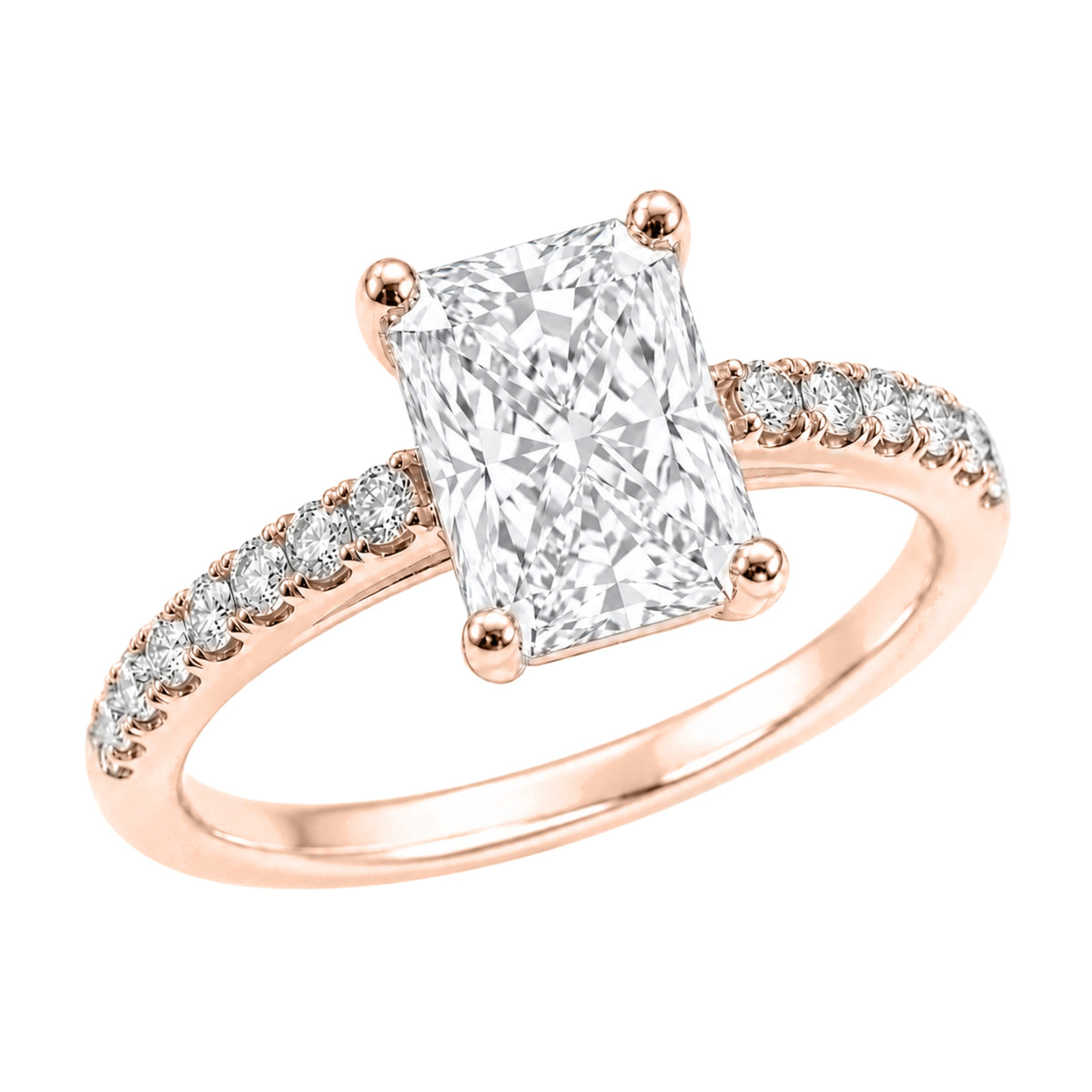 Lab-Grown Diamond Radiant Solitaire Wedding Ring in 14K White Gold or 14K Yellow Gold