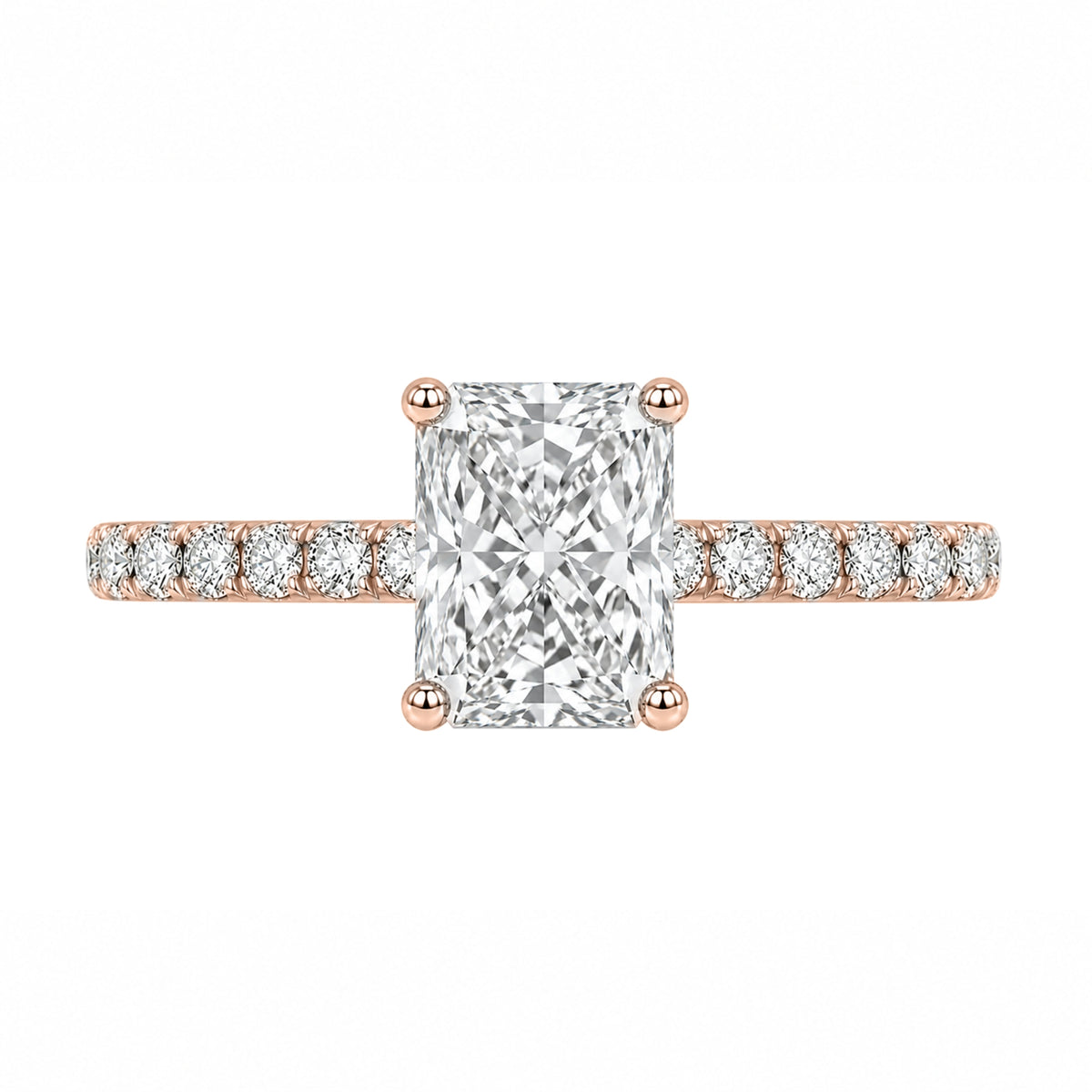 Lab-Grown Diamond Radiant Solitaire Wedding Ring in 14K White Gold or 14K Yellow Gold